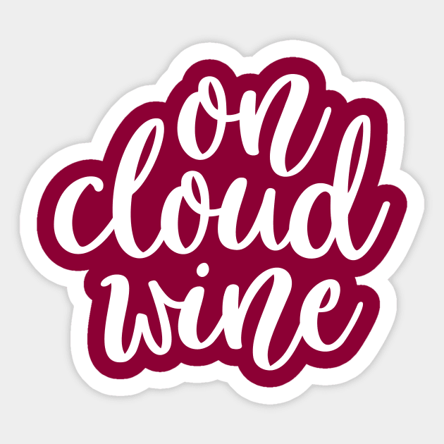 On Cloud Wine Sticker by Coral Graphics